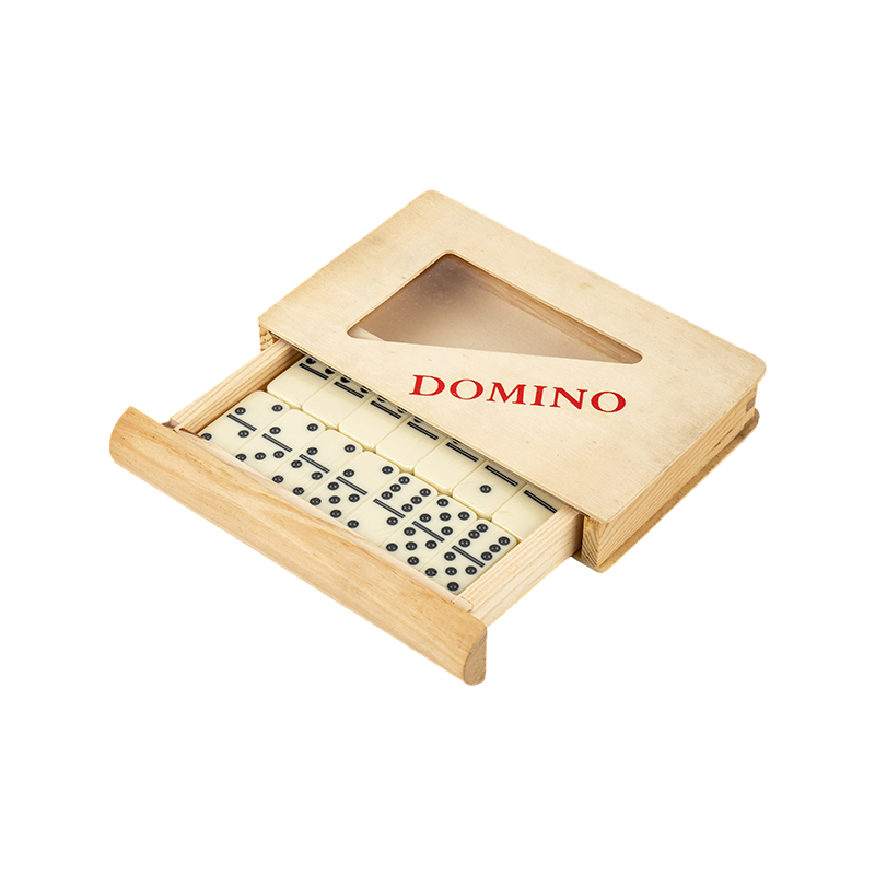 Scatola di legno in stile cassetto doppio sei domino
