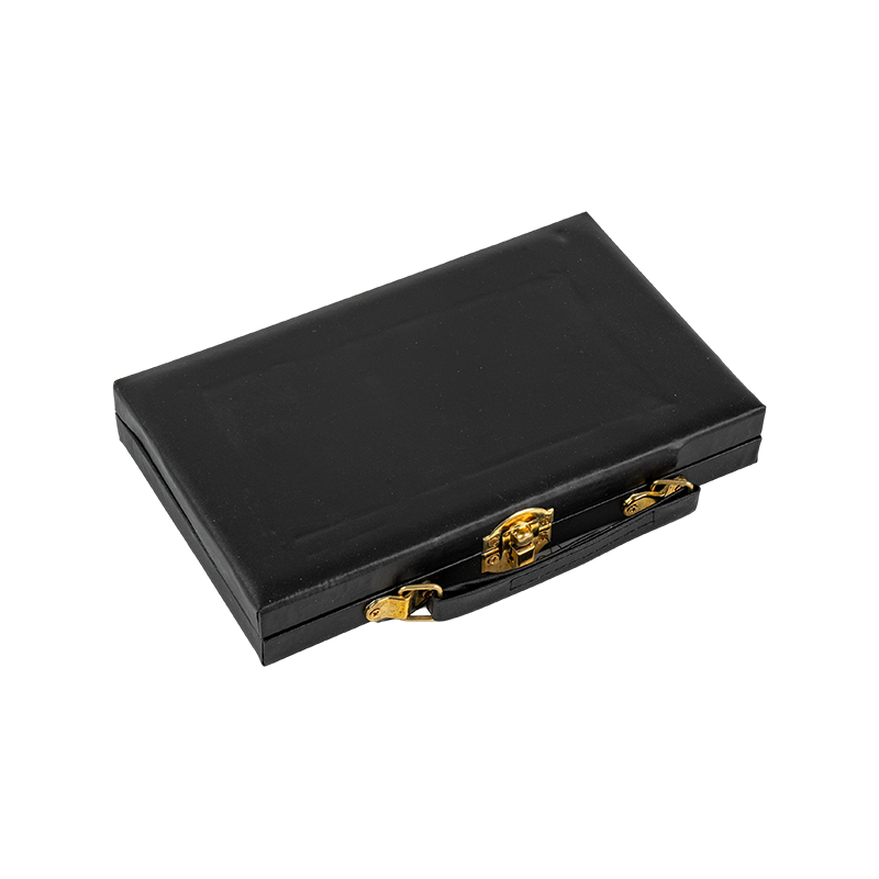 Double Six Domino con custodia in pelle portatile nera