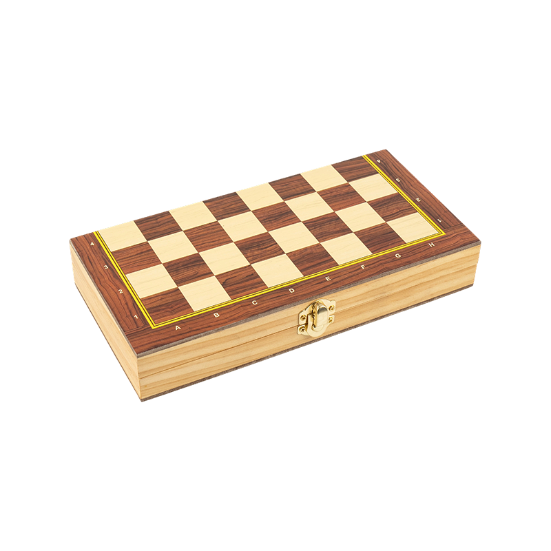 Set di scacchi in legno pieghevole.