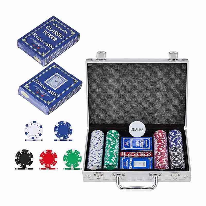 Set di chip poker in alluminio da 200 pezzi