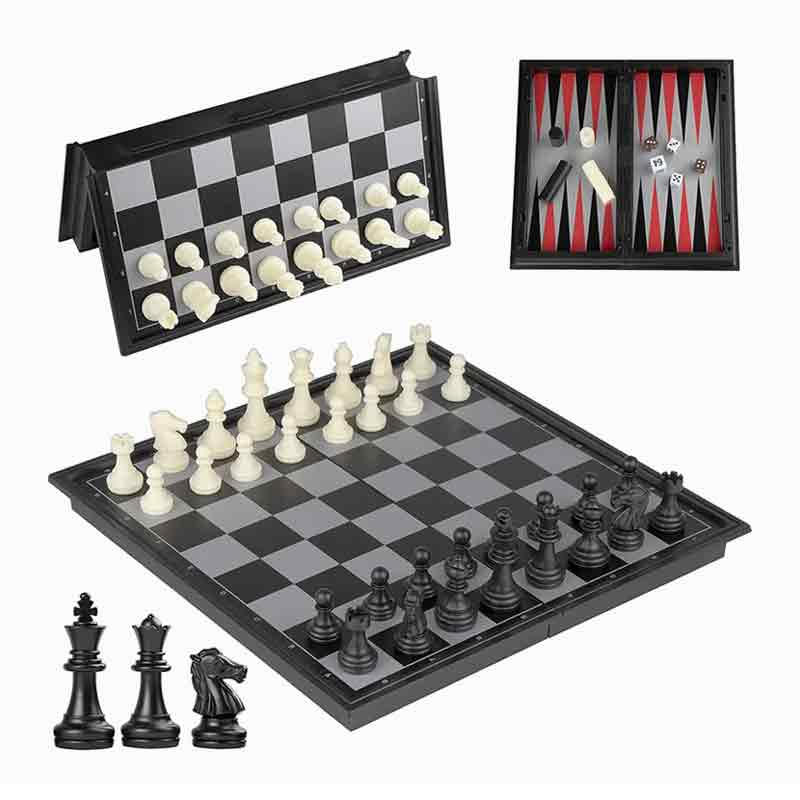 Set di scacchi di plastica Dimensione 3 in 1 set